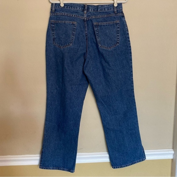 Bill Blass Vintage Floral Embroidered High Rise Blue Jean Sz 12P - Picture 2 of 16